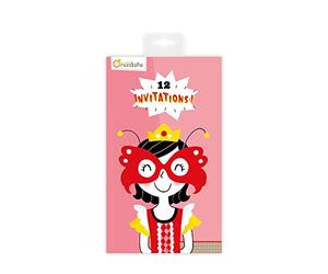 Avenue Mandarine CO144O Carnet di 12 inviti 17x10 cm con talloncino per la risposta Tema: Principesse