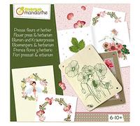 Avenue Mandarine CO175C - Scatola creativa pressa per fiori e erbario che include 2 fogli fiori pressati, un erbario, 3 nastri decorativi, della colla e 8 fogli prestampati (istruzioni incluse).