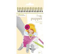 Avenue Mandarine GY007O - Quaderno a spirale Graffy Puppe 24 marionette da dito pretagliate da colorare 12x12 cm 250g (12 motivi x2), fate