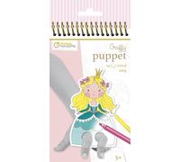 Avenue Mandarine GY008O - Quaderno a spirale Graffy Puppe 24 marionette da dito pretagliate da colorare 12x12 cm 250g (12 motivi x2), Principi e principesse