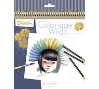 Avenue Mandarine GY120C - Quaderno da colorare Wild 5 Emmanuelle Colin - 28 Pagine da colorare - Carta Clairefontaine Certificata PEFC - Per colorare con matite, pennarelli o acquerello