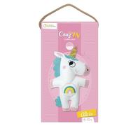 Avenue Mandarine KC066C - Una scatola Little Couz'in comprendente una statuina in feltro 16x5x26 cm, ago e filo, Alicia l'unicorno