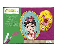 Avenue Mandarine KC068C- Scatola creativa quadri a cui aggiungere le pailletes - Hobby Creativi bambini - 3 quadri prestampati 21x15 cm + 4 Tubetti di Paillettes + 1 pennello - A Partire dai 6 Anni
