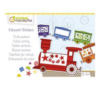 Avenue Mandarine KC102C - Scatola creativa Educativ' Stickers che include 18 fogli prestampati wagon + 16 fogli di adesivi 3D;Tri de colori