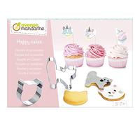 Avenue Mandarine KC106C - Scatola creativa Happy Cakes, Ricette e accessori, che include un libro di ricette, un mattarello da pasticceria, decorazioni e 2 stampi in metallo, Gatti