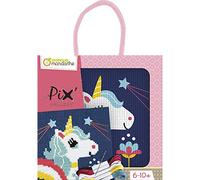 Avenue Mandarine KC112C - Scatola Pix Gallery che include 1 quadretto punto a croce 14x14 cm, ago e fili, Unicorno