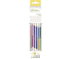 Avenue Mandarine - Kit de 12 crayons de couleur double pointes - 24 couleurs - rangés dans un tube en métal - Essentiel pour les Fournitures Scolaires Enfant - CC032O