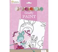 Avenue Mandarine PP013O - set Graffy paint comprendente un quadro 20x20 cm, un pennello e 6 confezioni di vernice, Faon