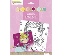 Avenue Mandarine PP019O -set Graffy paint che include un quadro 20x20 cm, un pennello e 6 confezioni di vernice, Principessa