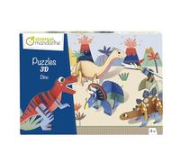 Avenue Mandarine PU016C - scatola con 5 Puzzles 3D, 29X7X15cm, Dino Puzzle multicolore
