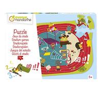 AVENUE MANDARINE - PU023C- puzzle per bambini- Puzzle Educativo a tema giochiallo stadio - 76 pezzi - Poster incluso - A partire dai 5 anni