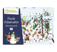 Avenue Mandarine PU028C - Puzzle di osservazione Cerca e Trova, 76 pezzi, poster inclusi, dai 5 anni in su, tema vita in montagna