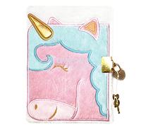 Avenue Mandarine-Un Journal Intime Fourrure 240 Pages lignées 12,5x17 cm avec fermeture cadenas, Licorne Consumabili, Colore Unicorno, 120 Blatt, CO209C