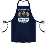 Avere il Tuo Elfo A Merry Piccolo Natale Cotone Grembiule 100% Biologico