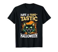 Avere Un Fangtastic Halloween Cat Horror Maglietta