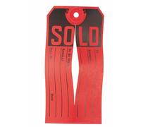 Avery 15161 Cartellini per vendita in carta, 10 x 6 cm, rosso/nero (confezione da 500)