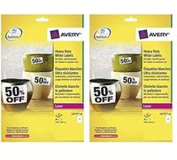 Avery 20 etichette autoadesive Ultra Resistenti L4775 - 20 - 210 x 297 mm - Stampa Laser - Bianco (Confezione da 2)
