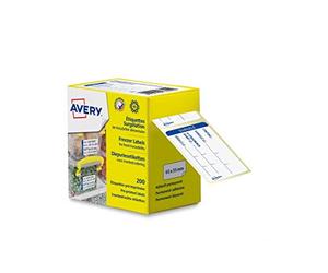 AVERY - 200 etichette per rintracciabilità pre-stampate in rotolo bianco - Formato 65 x 35 mm - Uso professionale (ristorante) o a casa