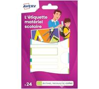AVERY - 24 etichette autoplastificate multicolore - resistenti per lavastoviglie e forno a microonde - Vari formati 63 x 16 mm / 63 x 8 mm/Ø 25 mm