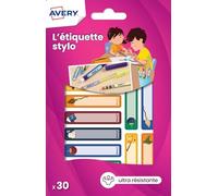 AVERY - 30 etichette autoadesive per penne, matite, pennarelli, design magico, formato 50 x 10 mm