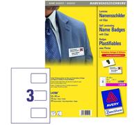Avery 30x Namens-Schilder Clip Laminier Plastik-Karten Biglietti Namens-Etikett