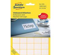 Avery 3318 Etichetta autoadesiva Bianco Rettangolo con Angoli arrotondati 1200 Pezzo(i)