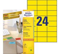 Avery Etichette 3451 - Universali 70 x 37 mm Gialle per Laser/Inchiostro - 2400 pz