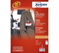 Avery 4822 Kit Portabadge con Clip, Senza PVC, Trasparente, 25 Pezzi - NUOVO
