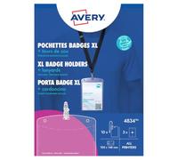 Avery 4834 Kit Badge Formato A6 con Inserti e Cordoncini