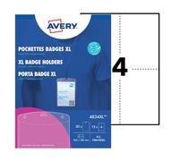 AVERY - 4834XL - Portabadge A6 - in plastica - laser-inkjet - 105 x 148 mm - Avery - Conf. 50 pezzi - 103370 - Conf. da 1 Pz. - 4834XL