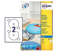 Avery, 50 etichette (25 fogli x 2), colore: Bianco