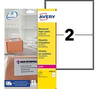 AVERY - 50 etichette di spedizione impermeabili e ultra aderenti Laser Bianco 199,6 x 143,5 mm
