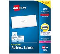 Avery 5160 Etichetta per Corrispondenza White Self-Adhesive Label