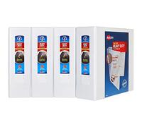 Avery 79745 Raccoglitori a 3 anelli inclinati one-touch resistenti da 7,6 cm, capienza 700 fogli, bianco, confezione da 4