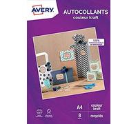 Avery 8 adesivi, colore, Kraft, A4, stampa a getto d'inchiostro (C9410K).