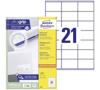 Avery A4 (210 x 297 mm), 2100 etichette (100 fogli x 21), colore: Bianco