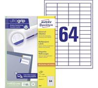 Avery Etichette 3667 A4 48,5 x 16,9 mm 6.400 etichette Bianco