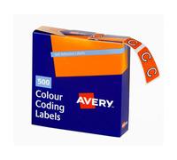 Avery arancione C linguetta laterale etichetta codificata a colori autoadesiva c