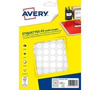 AVERY - Astuccio di 1563 pastiglie bianche adesive, diametro 15 mm