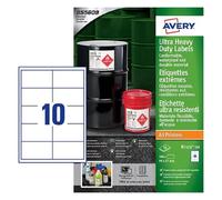 Avery B7173-50 Extra Strong Adhesive, Ultra Heavy Duty Industrial Waterproof GHS