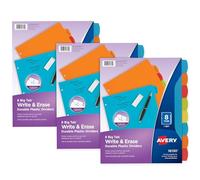 Avery Big Tab 21210 - Divisori in plastica resistente, 8 schede, colori vivaci, 3 set (21210)