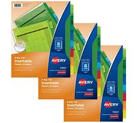 Avery Big Tab 71901 - Divisori in plastica inseribili, 8 schede, 3 pezzi