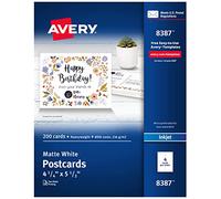 AVERY Biglietti di invito per Le Vacanze stampabili per stampanti a Getto d'inchiostro, 10,8 x 14 cm, 200 Cartoline (8387)