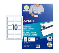 Avery Blue Boarder Fabric Name Badge Label 15pcs (10/Sheet)