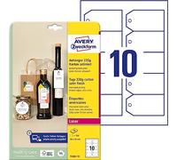 cartellino stampabile - in cartoncino - con bordi tagliati lisci - laser - 90 x 50 mm - 10 cart/fg - 10 fogli - bianco -