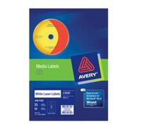 Avery Cd Dvd Laser Label adesivo tipo permanente in bianco e nero, confezione da