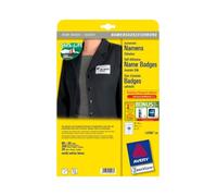 Avery Etichette badge L4785-20 80 x 50 mm Bianco in seta acetata Laser Rimovibili 20 fogli