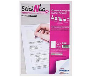 AVERY - Confezione da 100 etichette adesive adesive Stick'Ngo, formato 85 x 45 mm, compatibile con Amazon, stampa laser/inkjet
