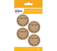 AVERY - Confezione da 20 etichette marmellate fatte in casa - Ø47,5 mm