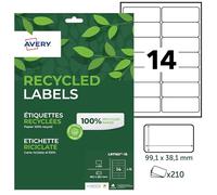 AVERY - Confezione da 210 etichette 100% riciclate autoadesive "MonTimbrenline". Personalizzabili e stampabili. Formato 99,1 x 38,1 mm. Stampa laser e a getto d'inchiostro. (LR7163-15)